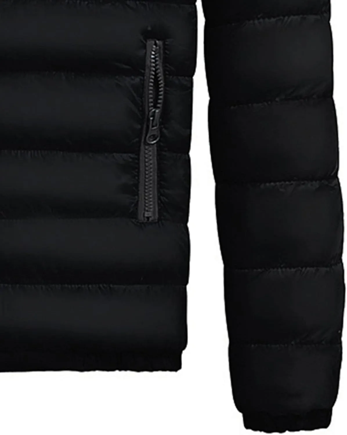 WENKOMG1 Mens Rib Puffer Jacket,Winter Fall Half Diamond Quilted Long Sleeve Lightweight Varsity Coat Casual Outerwear