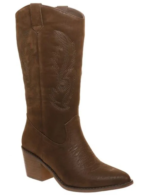 Western Embroider Heeled Cowboy Boot