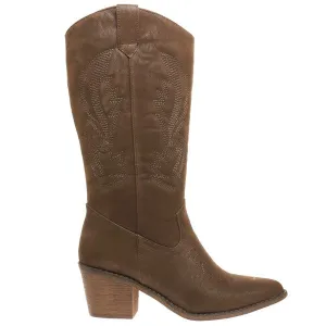 Western Embroider Heeled Cowboy Boot