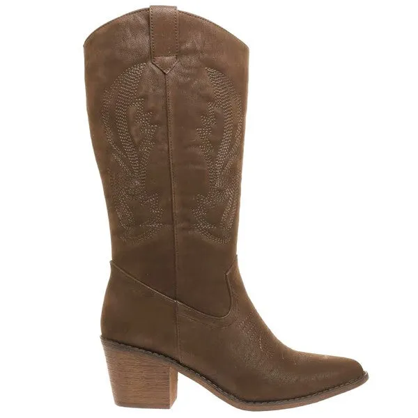 Western Embroider Heeled Cowboy Boot