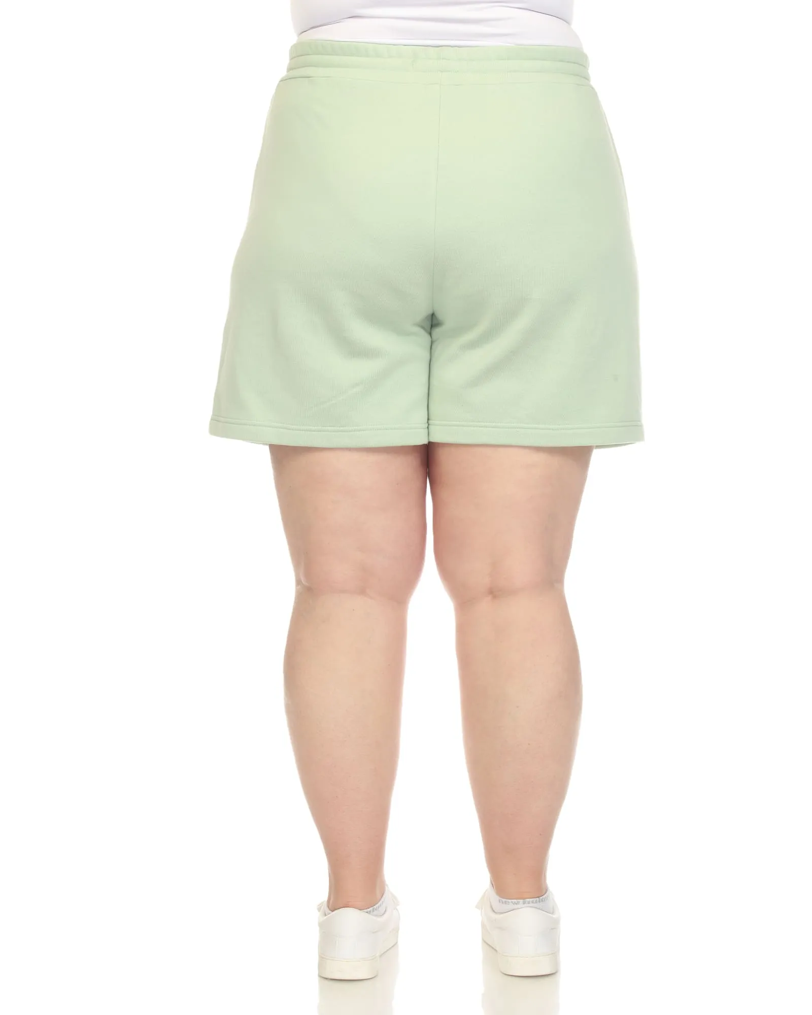 White Mark Super Soft Drawstring Waistband Sweat Shorts | Sage