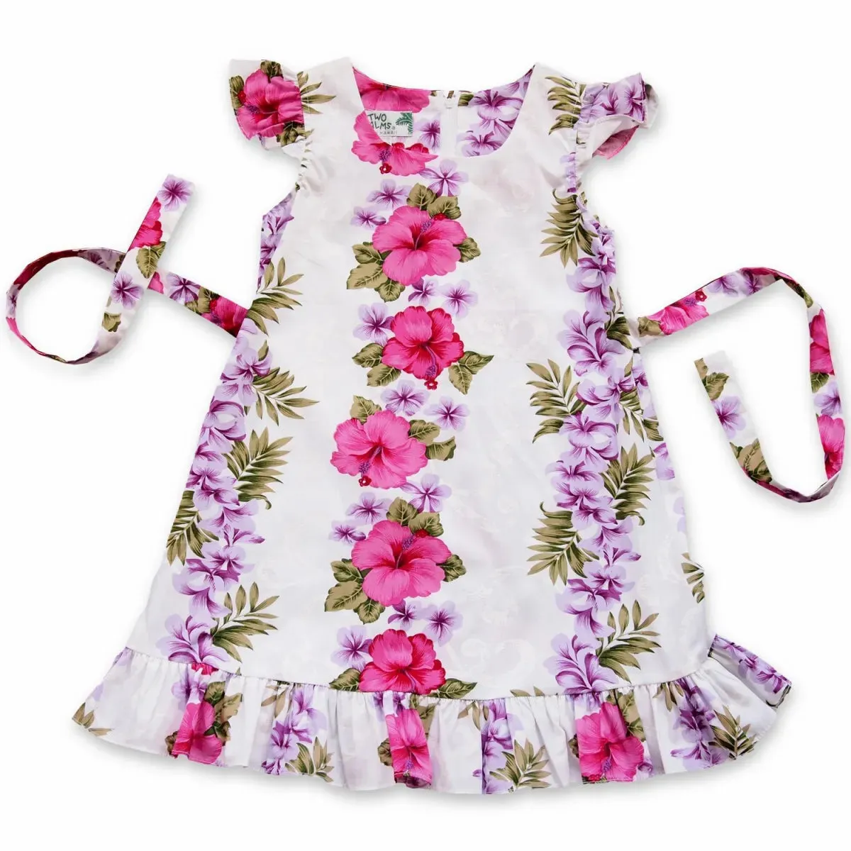 white mist hawaiian girl flutter dress