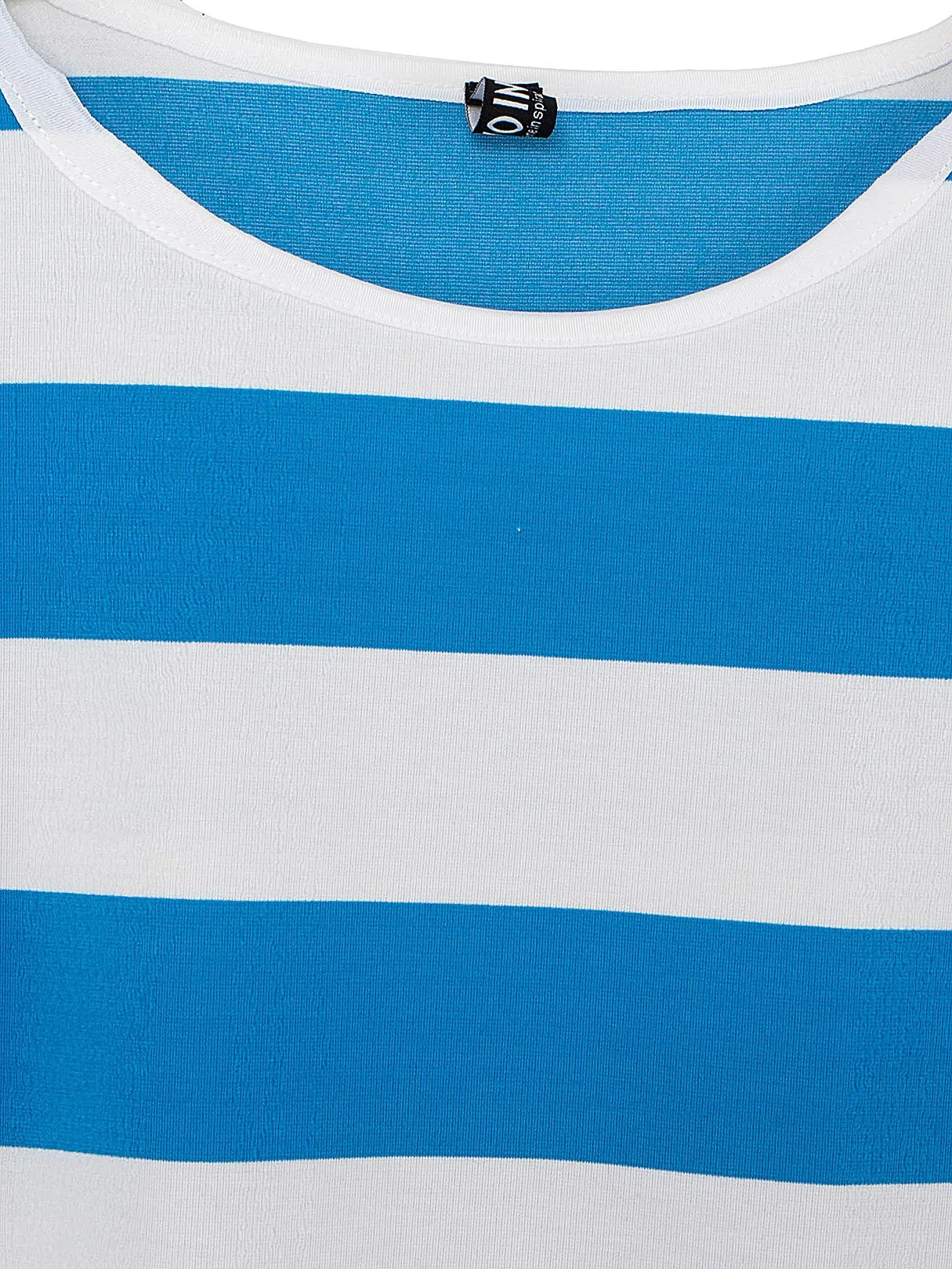 Wholesale Round Neck Stripe Half Sleeve Irregular Hem Top