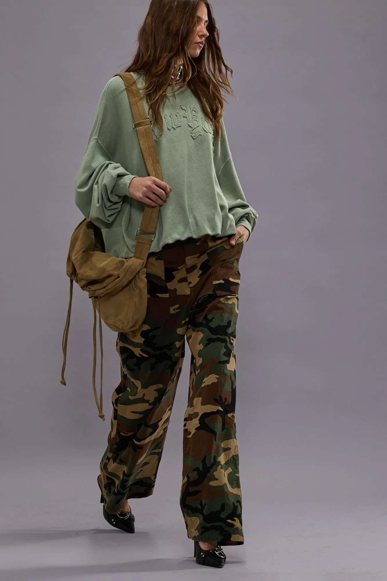 WIDE LEG UTILITY PANT - CAMO