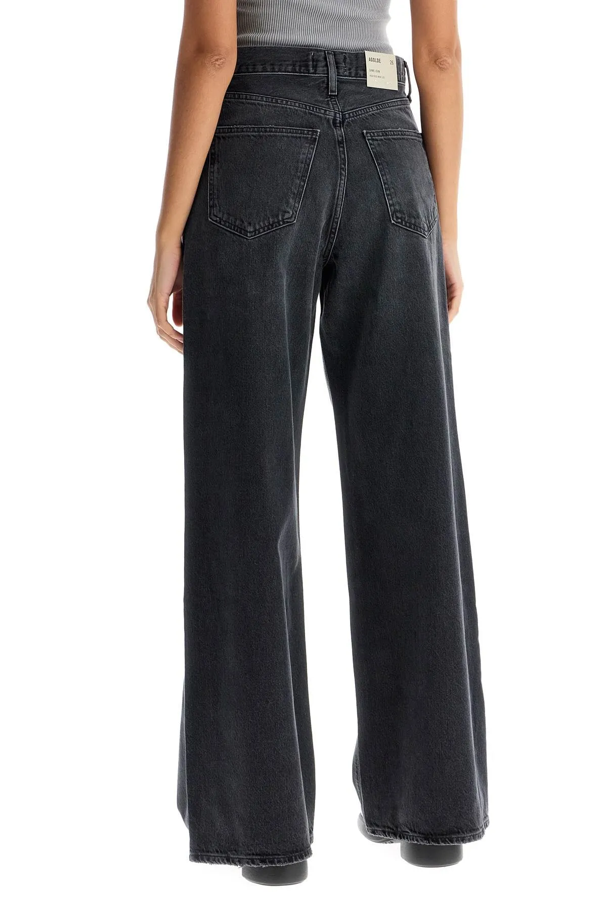 wide-legged women's jeans A198 1157 HITCH (BLK W/ FINISHED HEM)