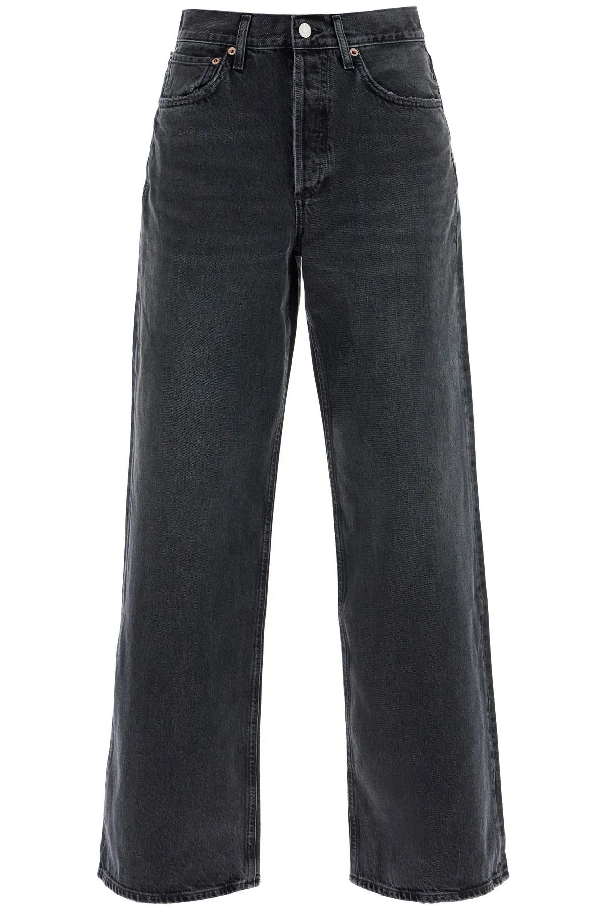 wide-legged women's jeans A198 1157 HITCH (BLK W/ FINISHED HEM)
