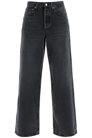 wide-legged women's jeans A198 1157 HITCH (BLK W/ FINISHED HEM)