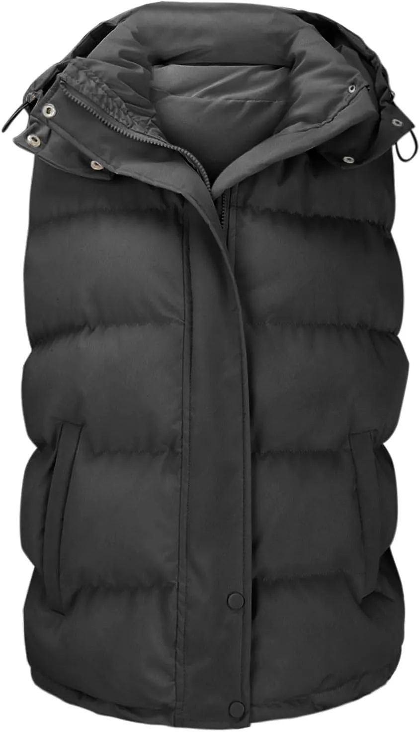 Winter Coat For Women Warm Full Zip Puffer Jacket Oversized Long Sleeve Packable Down Parka With Pocket