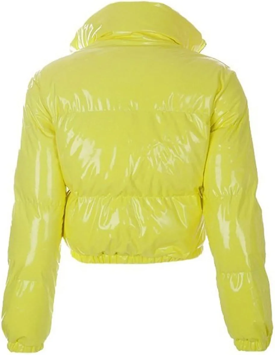 Winter Coats for Women Fashion Cropped Solid Puffer Jacket Thicken Warm Long Sleeve Padded Coat 2024 Quilted Outwear