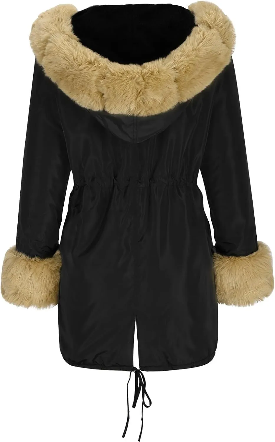 Winter Coats for Women Plus Size Fuzzy Puffer Jacket Soft Comfort Long Sleeve Hooded Qulited Outwear Thicken Warm Coat