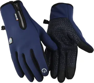 Winter Gloves for Men Women Waterproof Windproof Reflective Zip Thick Warm for Cold Weather Gloves for Driving Cycling