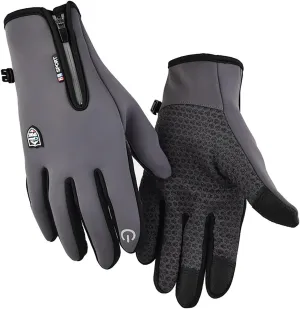 Winter Gloves for Men Women Waterproof Windproof Reflective Zip Thick Warm for Cold Weather Gloves for Driving Cycling