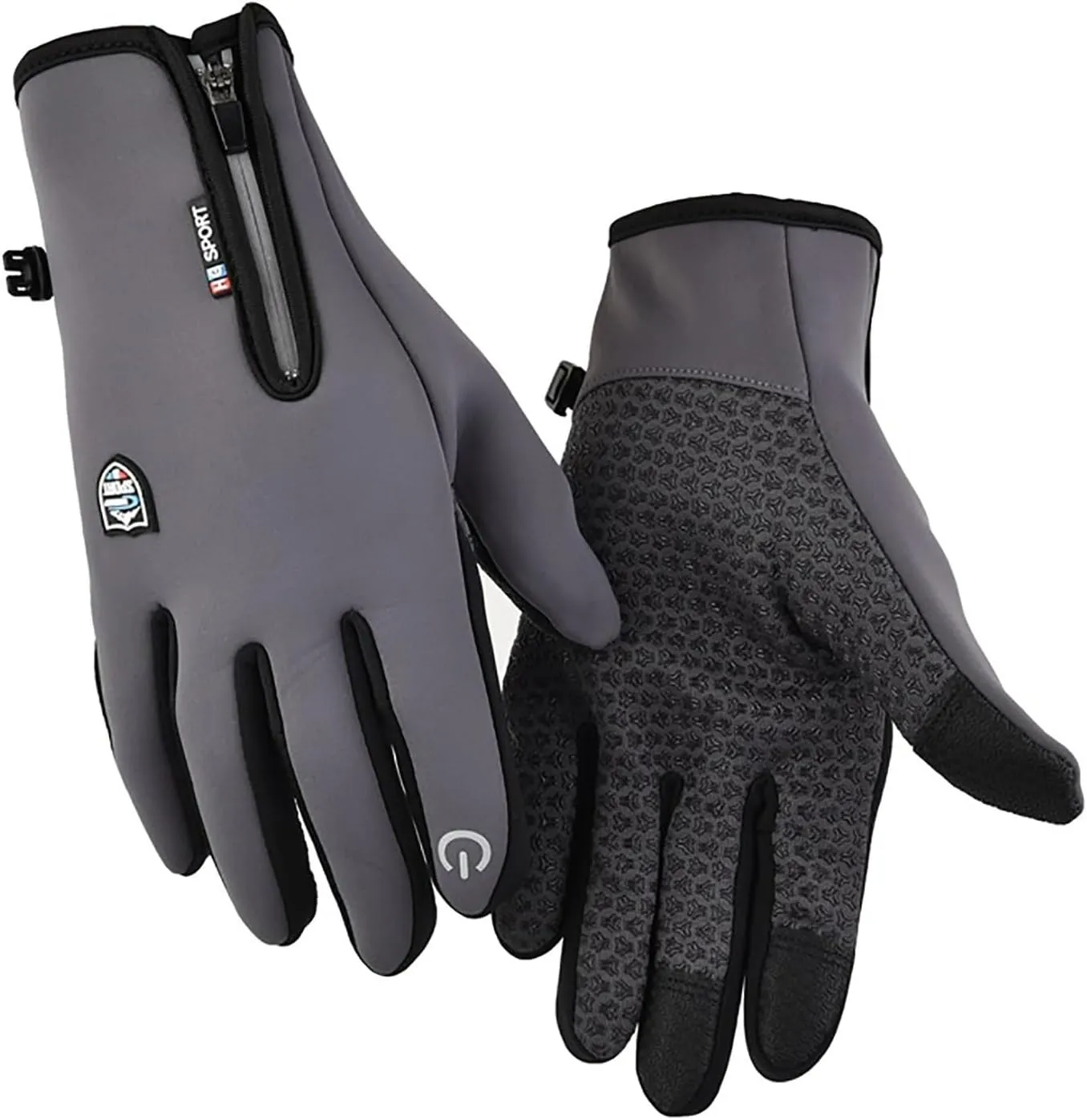 Winter Gloves for Men Women Waterproof Windproof Reflective Zip Thick Warm for Cold Weather Gloves for Driving Cycling