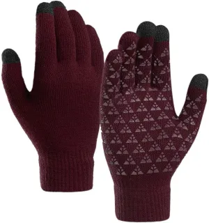 Winter Gloves Men,Full Fingers Touch Screen Thermal Knit Lining Knit Gloves for Kids Driving Hiking Cold Weather