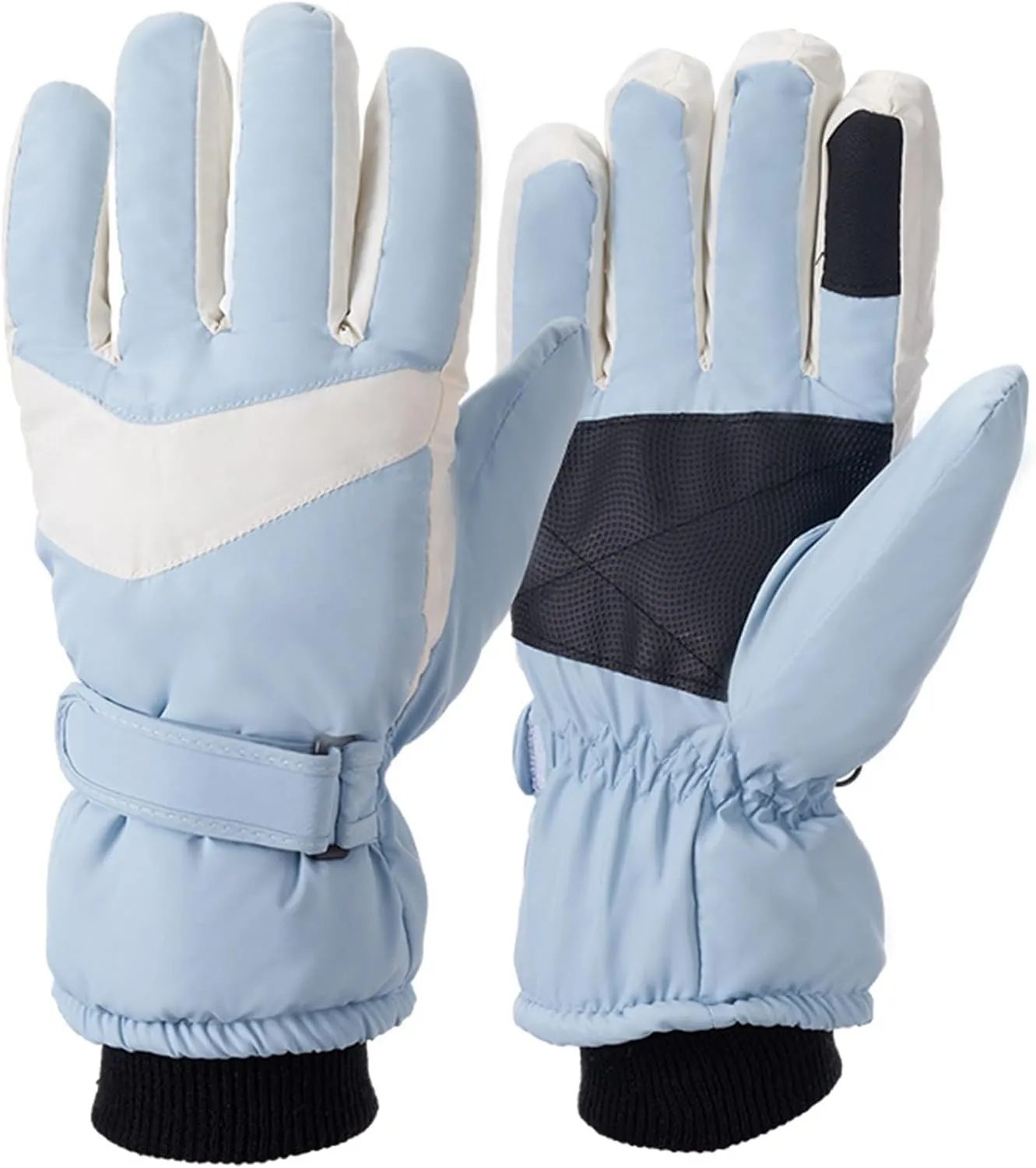 Winter Gloves Women,Full Fingers Touch Screen Thermal Fleece Lining Cotton Gloves for Driving Kids Hiking Skiing