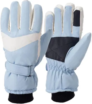 Winter Gloves Women,Full Fingers Touch Screen Thermal Fleece Lining Cotton Gloves for Driving Kids Hiking Skiing