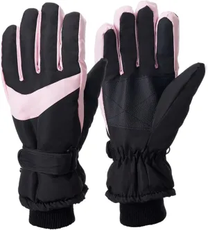Winter Gloves,Full Fingers Touch Screen Thermal Fleece Lining Fleece Gloves for Hiking Cold Weather Kids Driving
