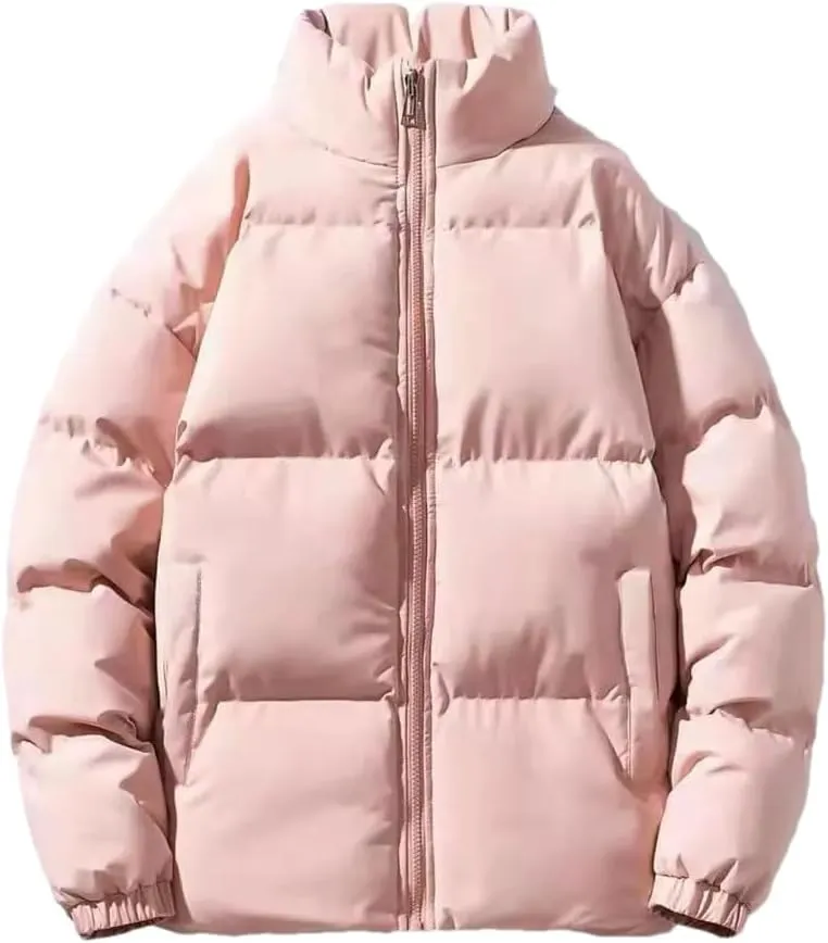 Winter Warm Men Women Parkas Down Jacket Cotton Jacket Puffer Coat Solid Color Down Jackets For Men Women