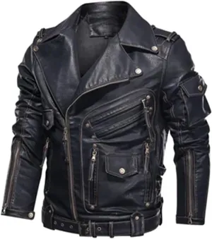 Winter Winter Mens Leather Jacket Fashion Motorcycle PU Leather Jacket Zipper Leather Coats