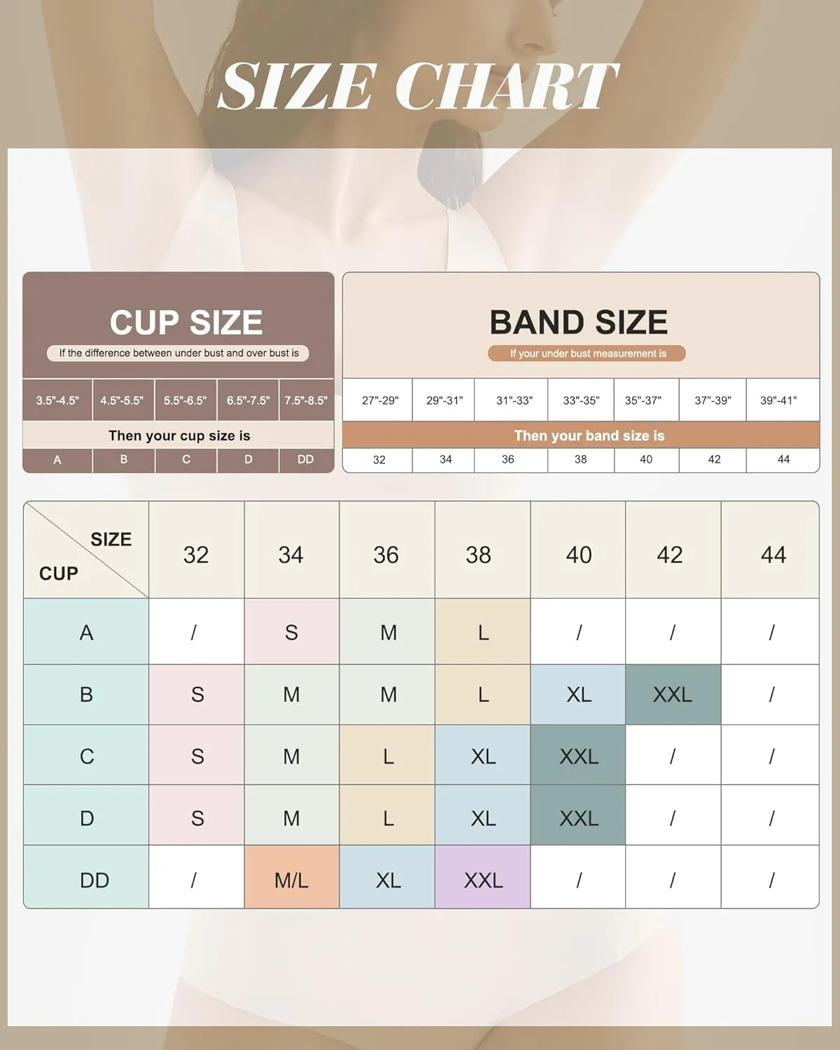 Wireless Bra for Women, Deep V Seamless Bras Wirefree Bralette No Underwire Comfortable Sports Bra