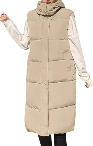 Woman Winter Coat Light Down Zip Up Puffer Jackets Plus Size Long Sleeve Casual Parka Jackets With Pocket