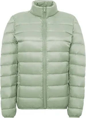 Woman Winter Coat Light Down Zipper Puffer Jacket Plus Size Long Sleeve Lightweight Coat With Pocket