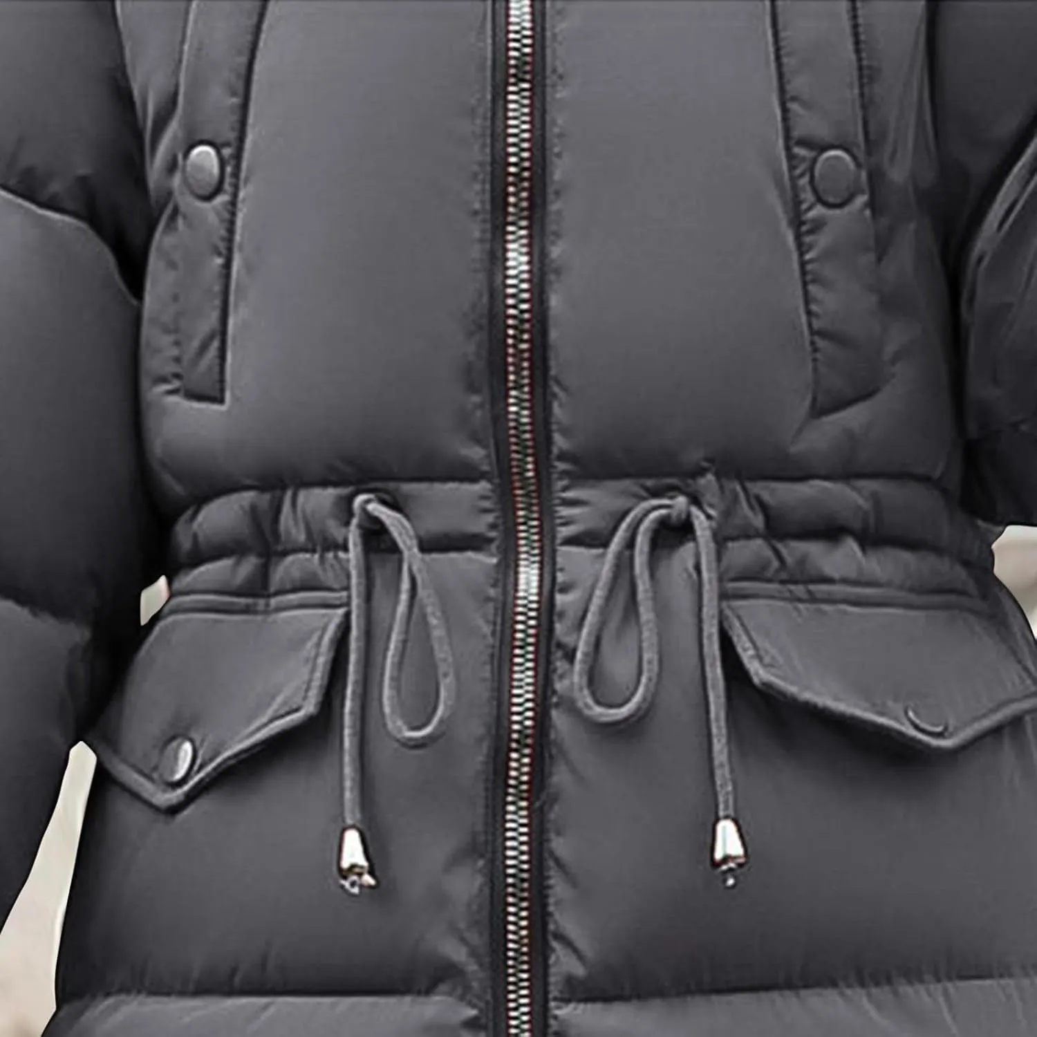 Women Winter Coats Light Down Full Zip Puffer Jackets Plus Size Long Sleeve Packable Down Parka Jackets With Pocket