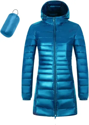 Women Winter Coats Light Down Zip Up Puffer Jackets Plus Size Long Sleeve Packable Down Parka Jackets With Pocket