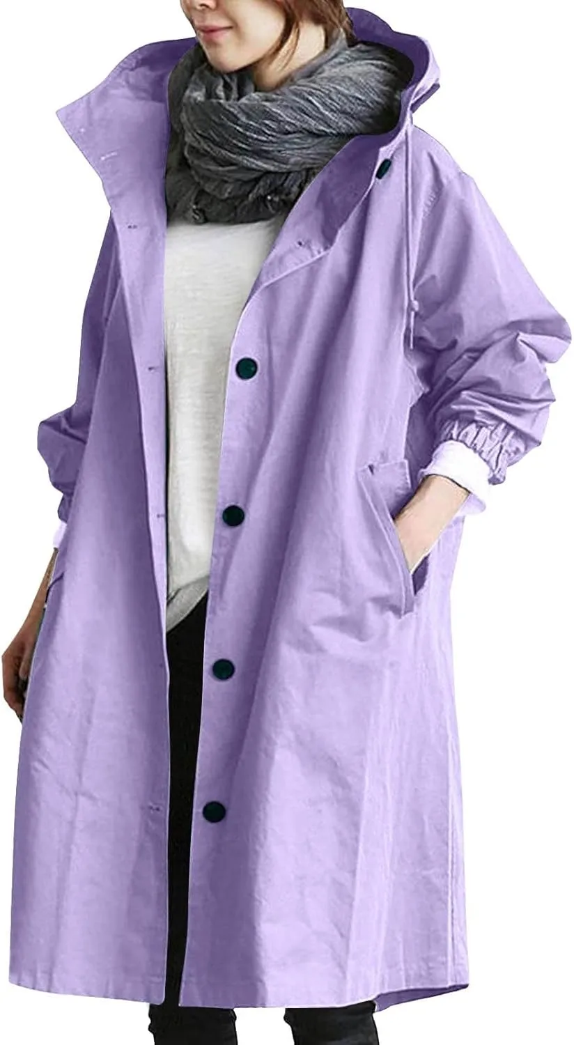 Women's 2025 Plaid Shacket Jacket Casual Button Wool Blend Winter Tartan Trench Coat With Pockets