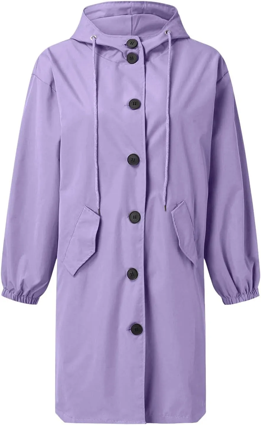 Women's 2025 Plaid Shacket Jacket Casual Button Wool Blend Winter Tartan Trench Coat With Pockets