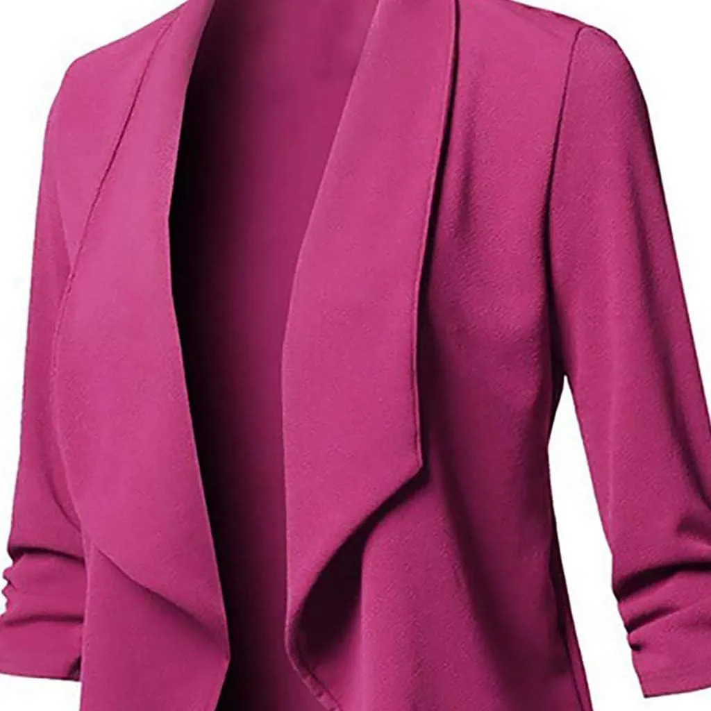 Womens Casual Blazer Jacket Front Solid Sleeve Casual Women's Coat Blazers for Women Suit Jackets Women Business