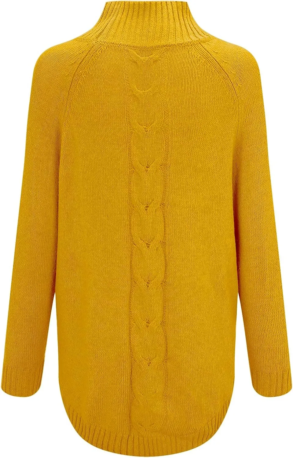 Women's Casual Outerwear Pullover Sweater Turtleneck Long Sleeve Loose Chunky Knit Oversized Sweater