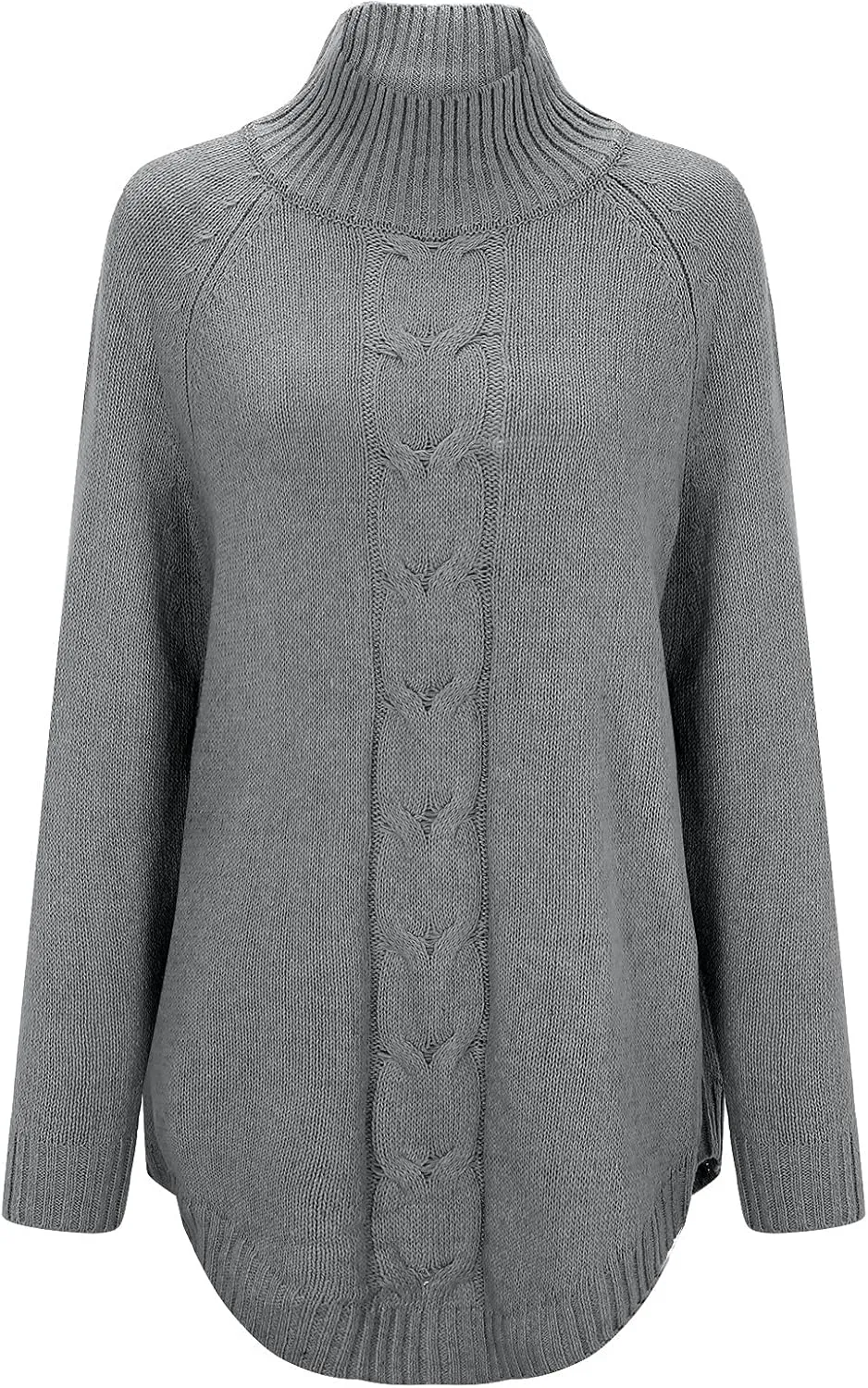 Women's Casual Outerwear Pullover Sweater Turtleneck Long Sleeve Loose Chunky Knit Oversized Sweater