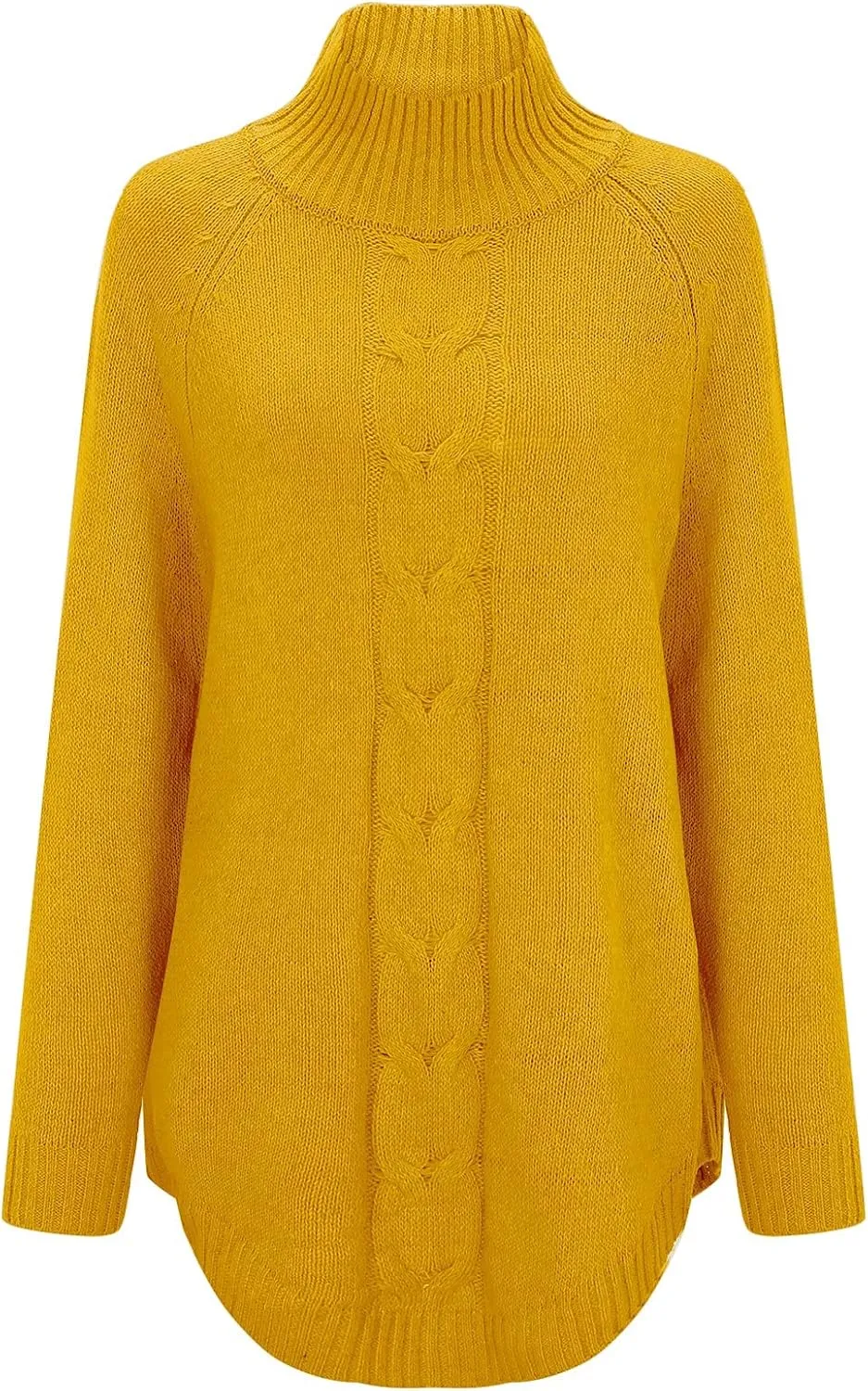 Women's Casual Outerwear Pullover Sweater Turtleneck Long Sleeve Loose Chunky Knit Oversized Sweater