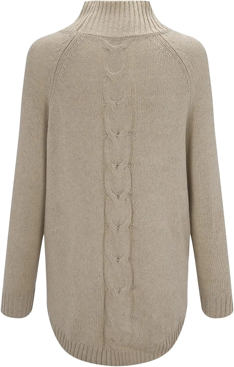 Women's Casual Outerwear Pullover Sweater Turtleneck Long Sleeve Loose Chunky Knit Oversized Sweater