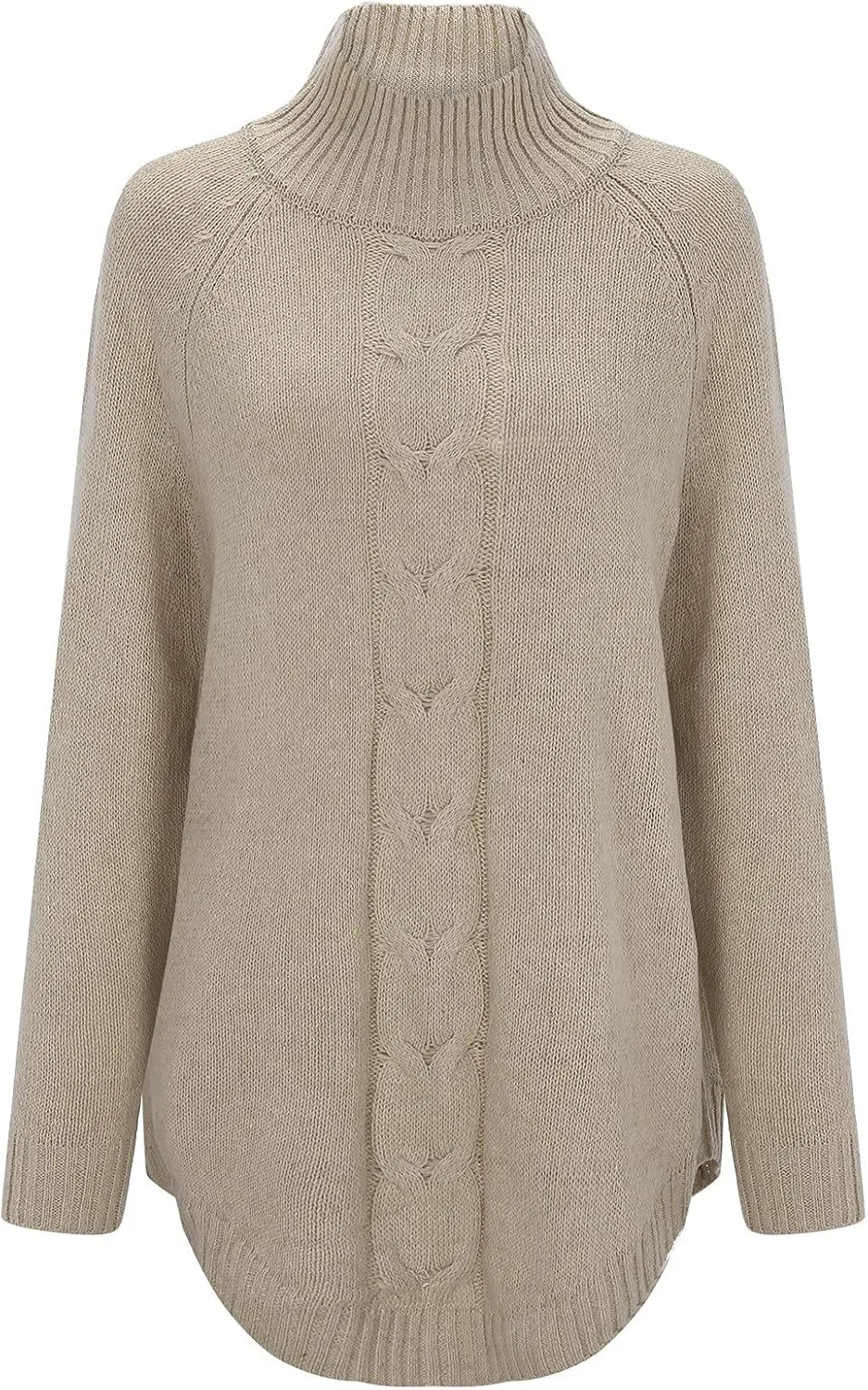 Women's Casual Outerwear Pullover Sweater Turtleneck Long Sleeve Loose Chunky Knit Oversized Sweater