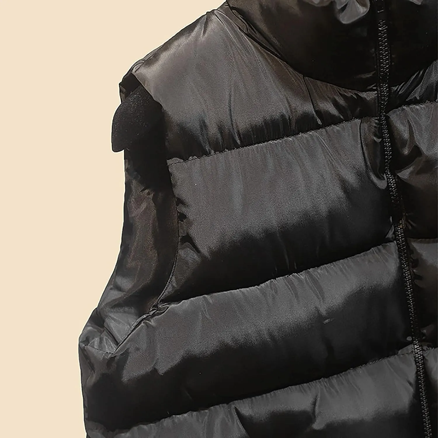 Women's Casual Outerwear Vest Warm Lightweight Puffer Jacket with Pockets Stand Collar Sleeveless Down Outwear Vests