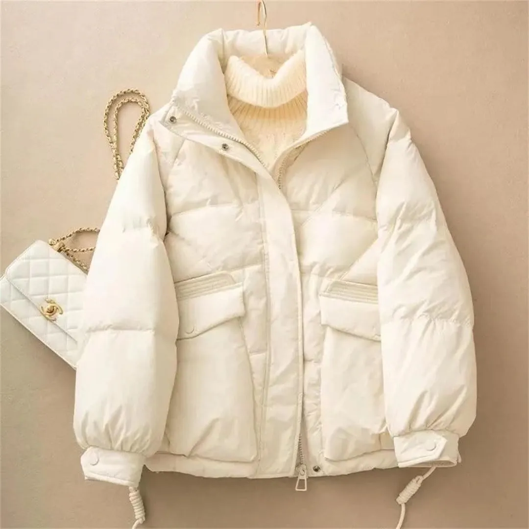 Womens Down Cotton Coat Winter Cotton-Padded Jacket Warm Puffer Parkas Coat Woman Outwear Snow Wear Cotton Clothing
