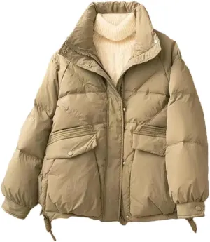 Womens Down Cotton Coat Winter Cotton-Padded Jacket Warm Puffer Parkas Coat Woman Outwear Snow Wear Cotton Clothing