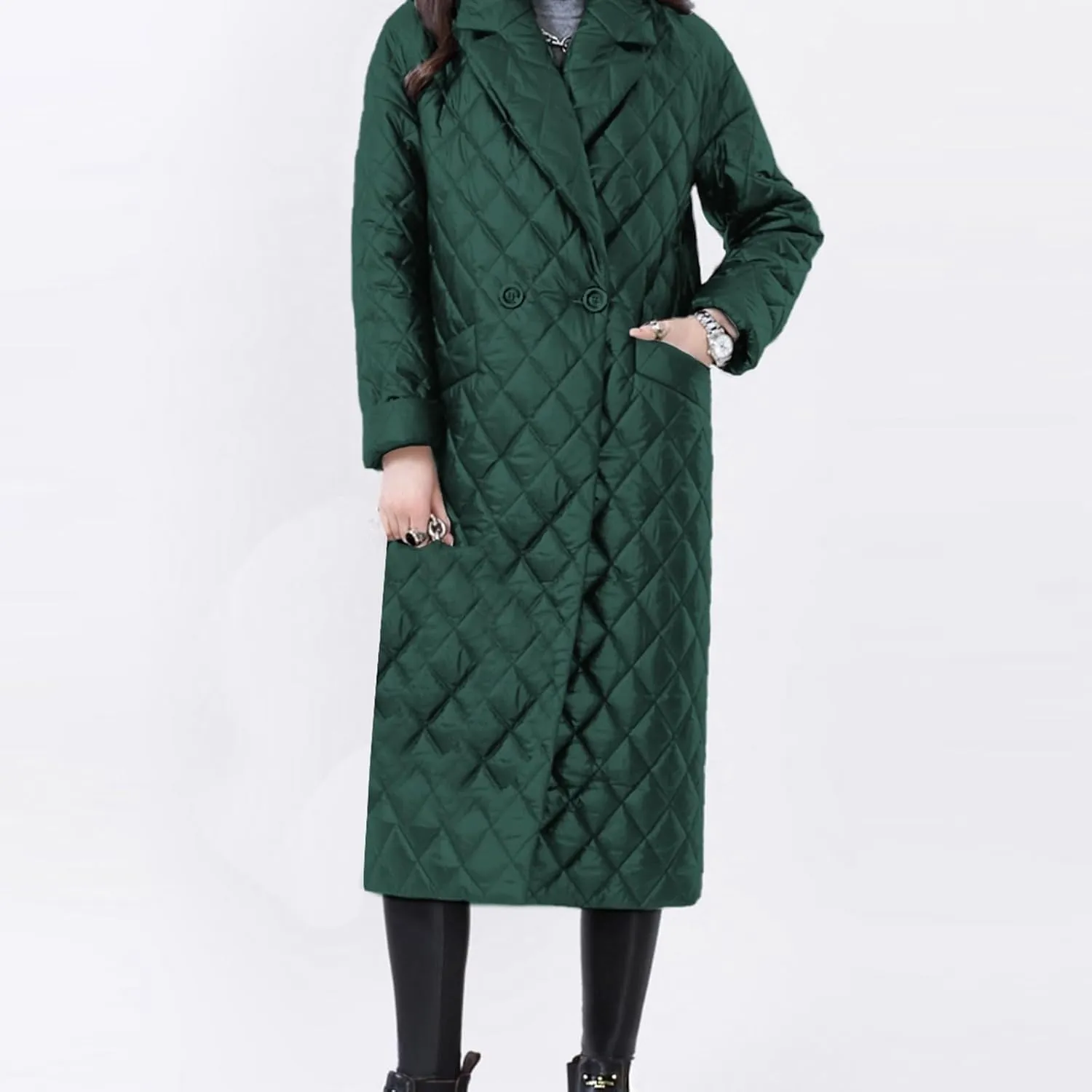 Womens Down Jackets Long Quilted Lightweight Puffer Coat Windproof Warm 2024 Winter Jacket Trendy Casual Outerwear Belt