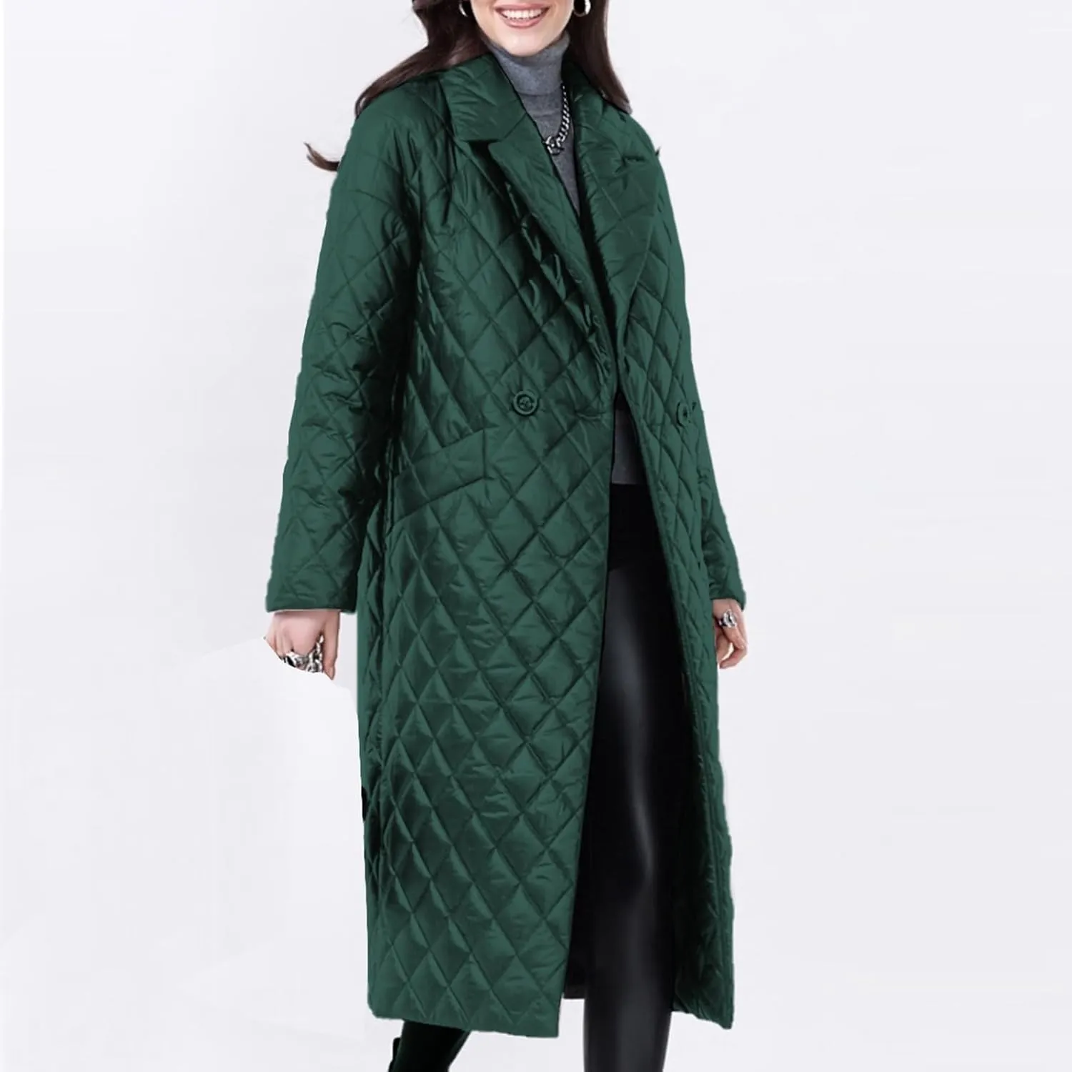 Womens Down Jackets Long Quilted Lightweight Puffer Coat Windproof Warm 2024 Winter Jacket Trendy Casual Outerwear Belt