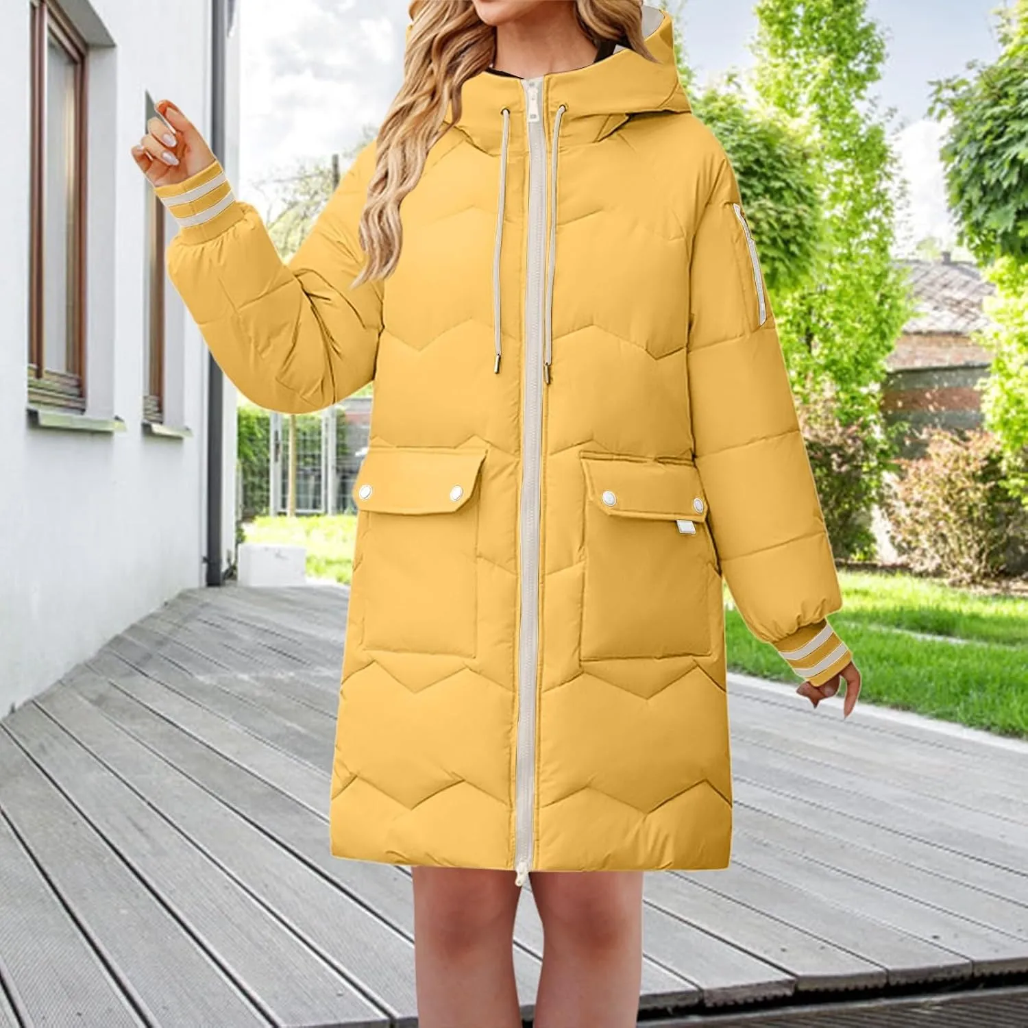 Womens Fleece Lined Jackets Solid Zip Up Long Sleeve Fuzzy Hooded Jacket Winter Hooded Outerwear Coats With Pockets