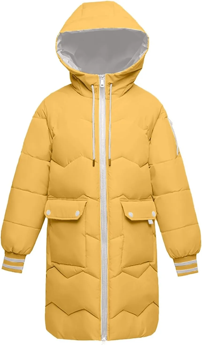 Womens Fleece Lined Jackets Solid Zip Up Long Sleeve Fuzzy Hooded Jacket Winter Hooded Outerwear Coats With Pockets