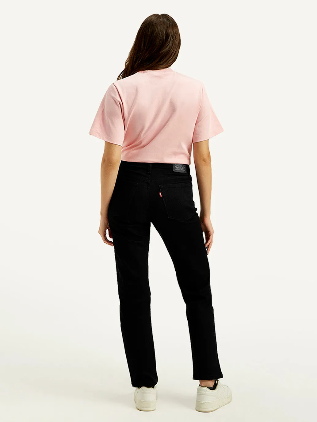 Women's High Rise Straight Fit Black Jeans