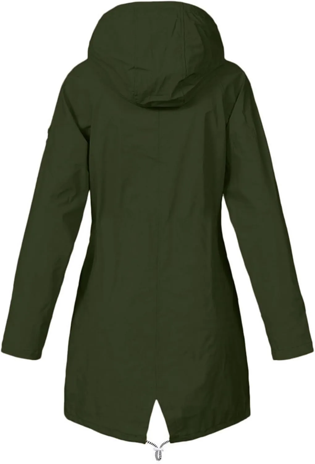 Women's Long Hooded Rain Jacket Waterproof Trench Coats Outdoor Raincoat Windbreaker Lightweight Travel Jacket with Pockets