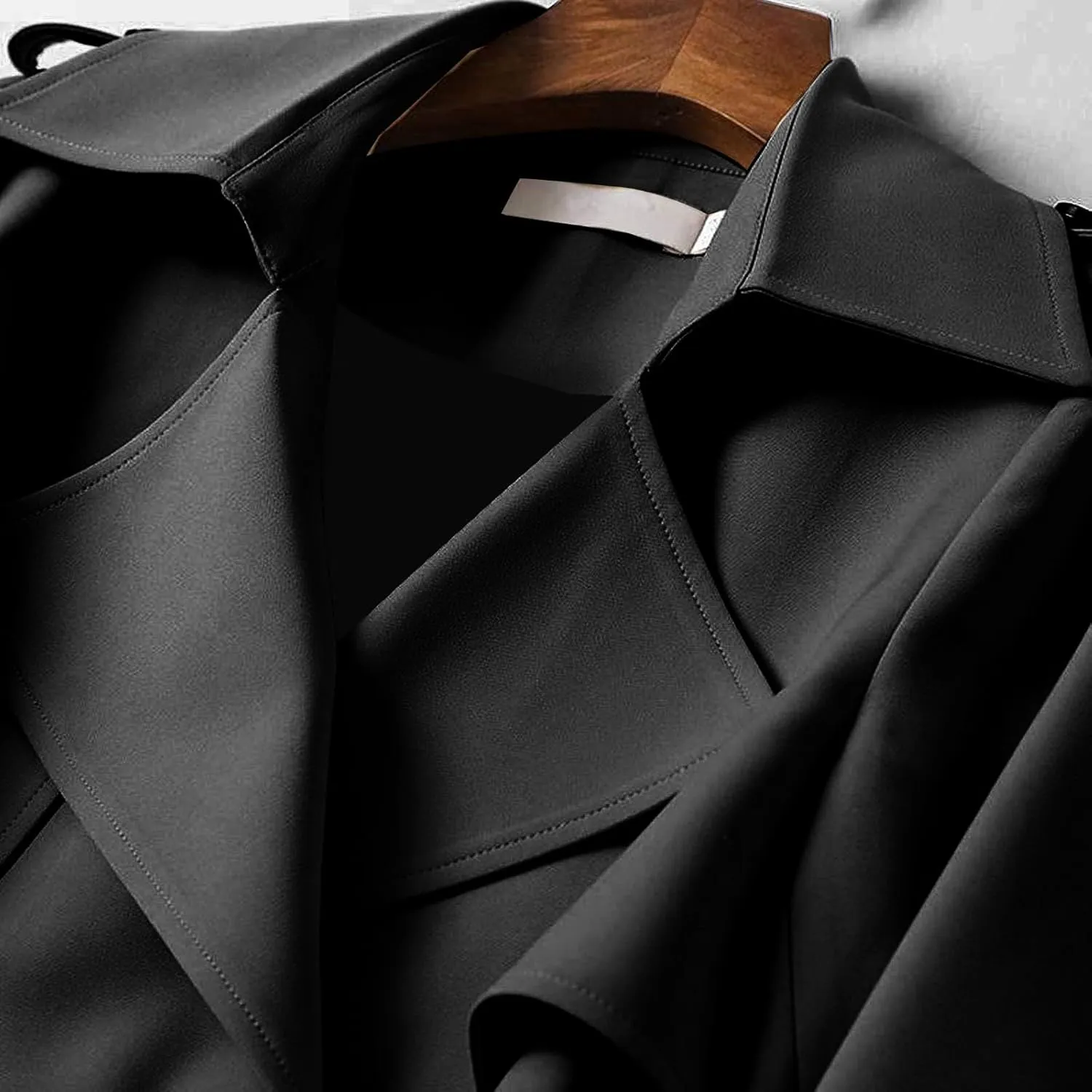 Womens Long Trench Coat Double Breasted Classic Windbreaker Belted Slim Overcoat Casual Outerwear Fashion Winter Jackets