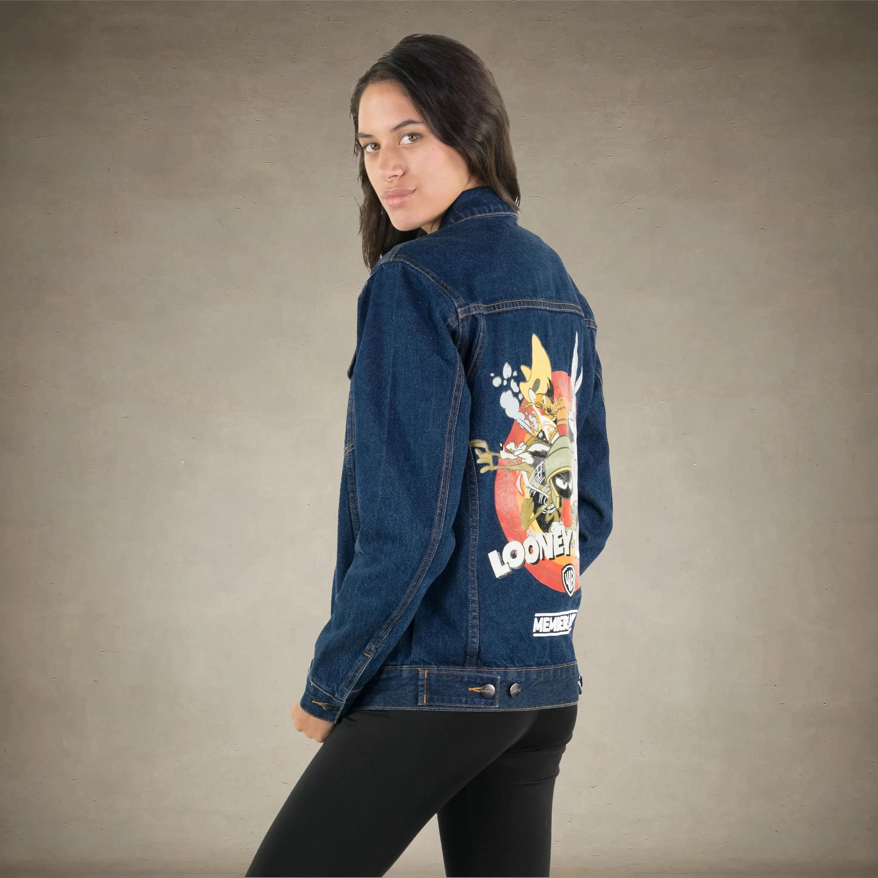 Women's Looney Tunes Denim Trucker Oversized Jacket - FINAL SALE