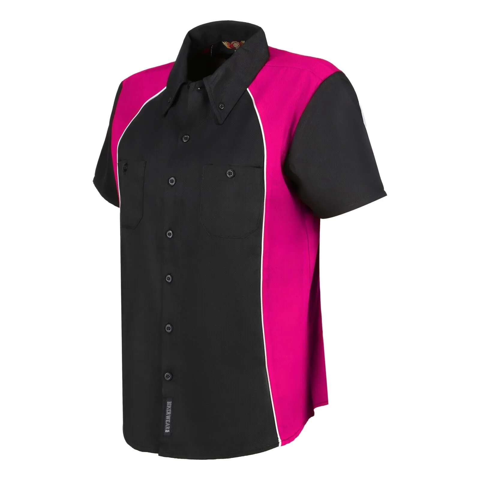 Women’s Mechanic Work Shirt Black Fuchsia WSW-BKFU