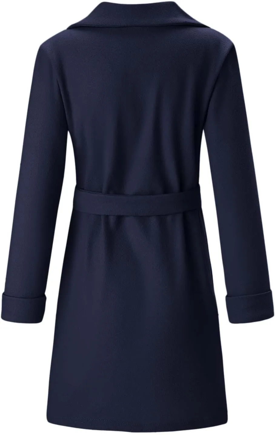 Women's Pea Trench Coat Lapel Collar Long Jacket Open Front Belted Overcoat with Pockets Fall Fashion for Women 2025 Trendy