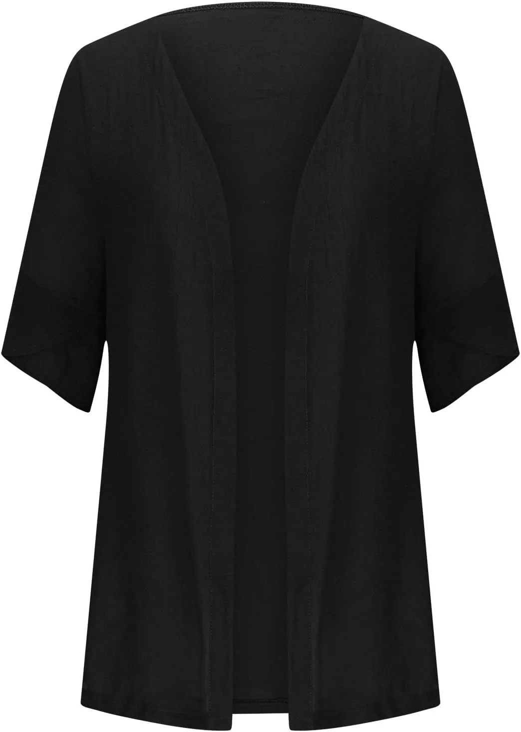 Women's Petal Sleeve Kimono Cardigan Loose Beach Wear Cover up Summer Casual Lightweight Blouse Solid Half Sleeves Tops